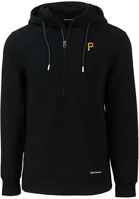 Cutter and Buck Pittsburgh Pirates Mens Black Roam Long Sleeve Hoodie