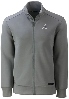 Cutter and Buck Atlanta Braves Mens Grey Roam Light Weight Jacket