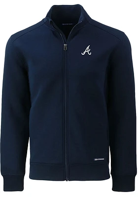 Cutter and Buck Atlanta Braves Mens Navy Blue Roam Light Weight Jacket