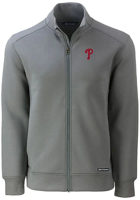 Cutter and Buck Philadelphia Phillies Mens Grey Roam Light Weight Jacket