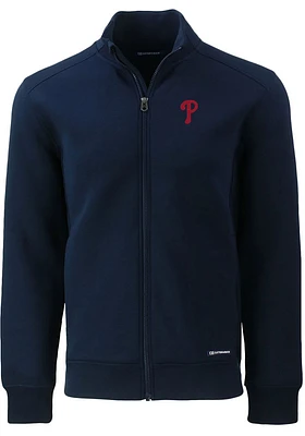 Cutter and Buck Philadelphia Phillies Mens Navy Blue Roam Light Weight Jacket