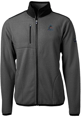 Cutter and Buck Miami Marlins Mens Cascade Eco Sherpa Light Weight Jacket