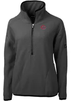 Cutter and Buck Cincinnati Reds Womens Cascade Eco Sherpa 1/4 Zip Pullover