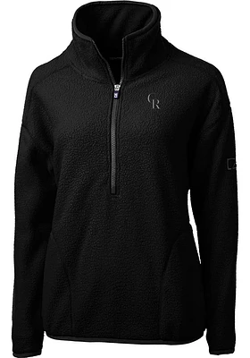 Cutter and Buck Colorado Rockies Womens Black Cascade Eco Sherpa Qtr Zip