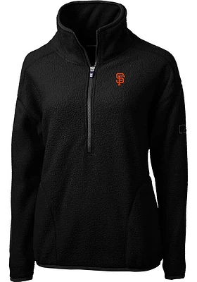 Cutter and Buck San Francisco Giants Womens Black Cascade Eco Sherpa Qtr Zip