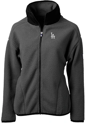 Cutter and Buck Los Angeles Dodgers Womens Cascade Eco Sherpa Long Sleeve Full Zip Jacket