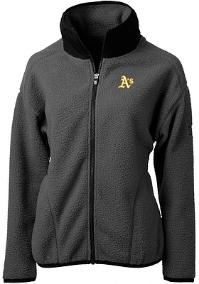 Cutter and Buck Oakland Athletics Womens Cascade Eco Sherpa Long Sleeve Full Zip Jacket
