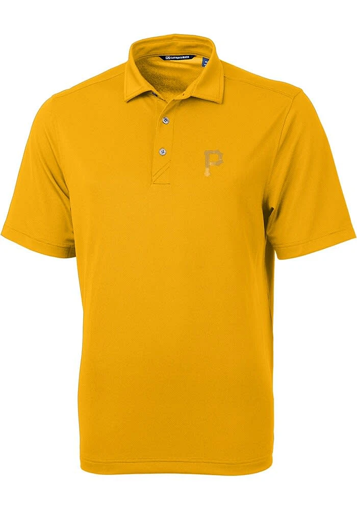 Cutter and Buck Pittsburgh Pirates Mens Gold Virtue Short Sleeve Polo