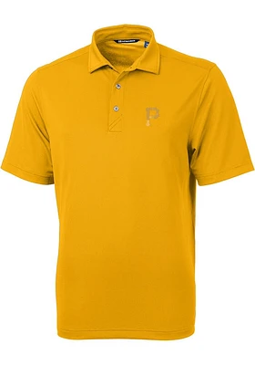 Cutter and Buck Pittsburgh Pirates Mens Gold Virtue Short Sleeve Polo