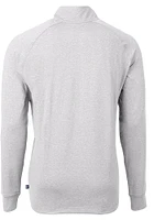 Cutter and Buck Detroit Lions Mens Grey Adapt Heathered Long Sleeve Qtr Zip Pullover