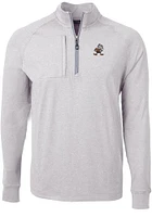 Cutter and Buck Cleveland Browns Mens Grey Adapt Heathered Long Sleeve Qtr Zip Pullover