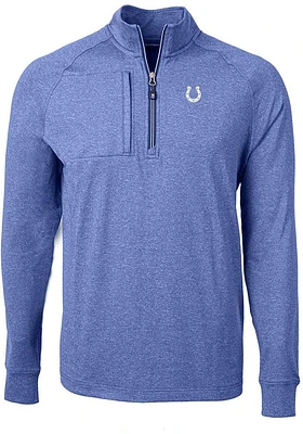 Cutter and Buck Indianapolis Colts Mens Blue Adapt Heathered Long Sleeve Qtr Zip Pullover