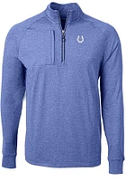 Cutter and Buck Indianapolis Colts Mens Blue Adapt Heathered Long Sleeve Qtr Zip Pullover