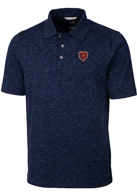 Cutter and Buck Chicago Bears Mens Navy Blue Advantage Space Dye Short Sleeve Polo