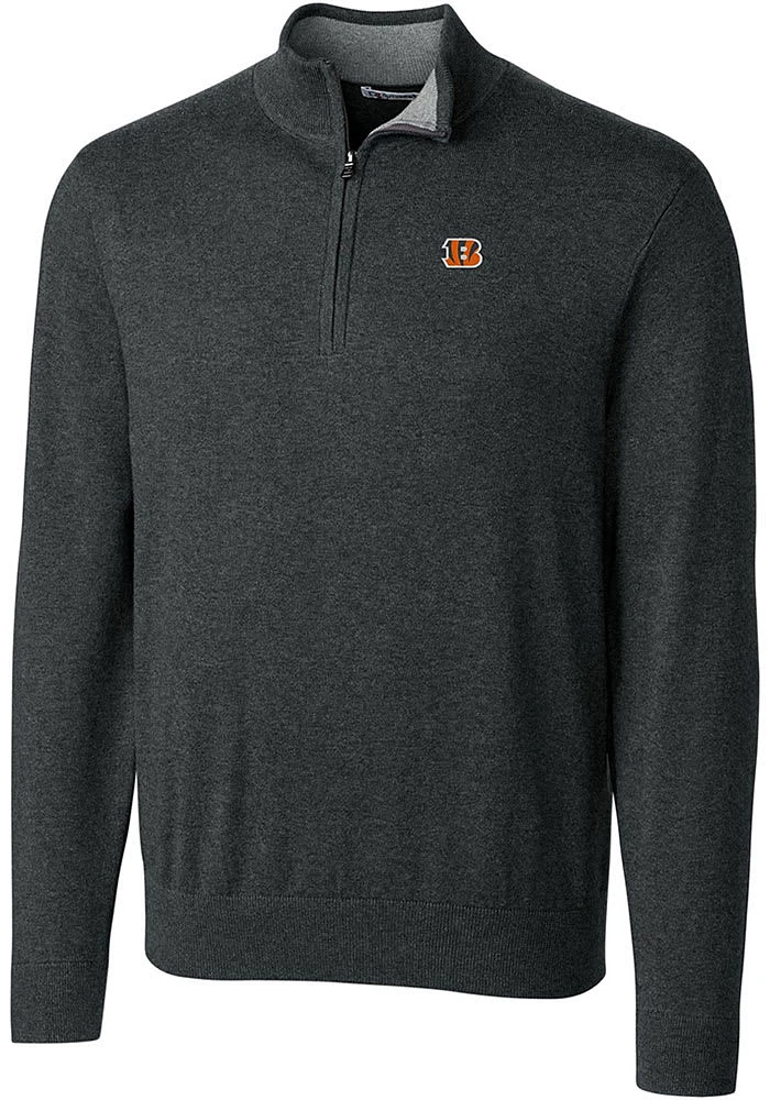 Cutter and Buck Cincinnati Bengals Mens Black Lakemont Long Sleeve Qtr Zip Pullover