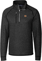 Cutter and Buck Cincinnati Bengals Mens Grey Mainsail Series Long Sleeve 1/4 Zip Pullover