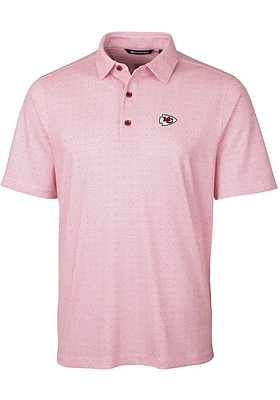 Cutter and Buck Kansas City Chiefs Mens Red Pike Double Dot Short Sleeve Polo