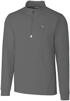 Cutter and Buck New Orleans Saints Mens Traverse Long Sleeve Qtr Zip Pullover