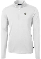 Cutter and Buck New Orleans Saints Mens White Virtue Long Sleeve Qtr Zip Pullover