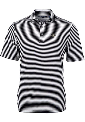 Cutter and Buck New Orleans Saints Mens Black Virtue Stripe Short Sleeve Polo