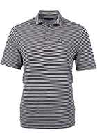 Cutter and Buck New Orleans Saints Mens Black Virtue Stripe Short Sleeve Polo