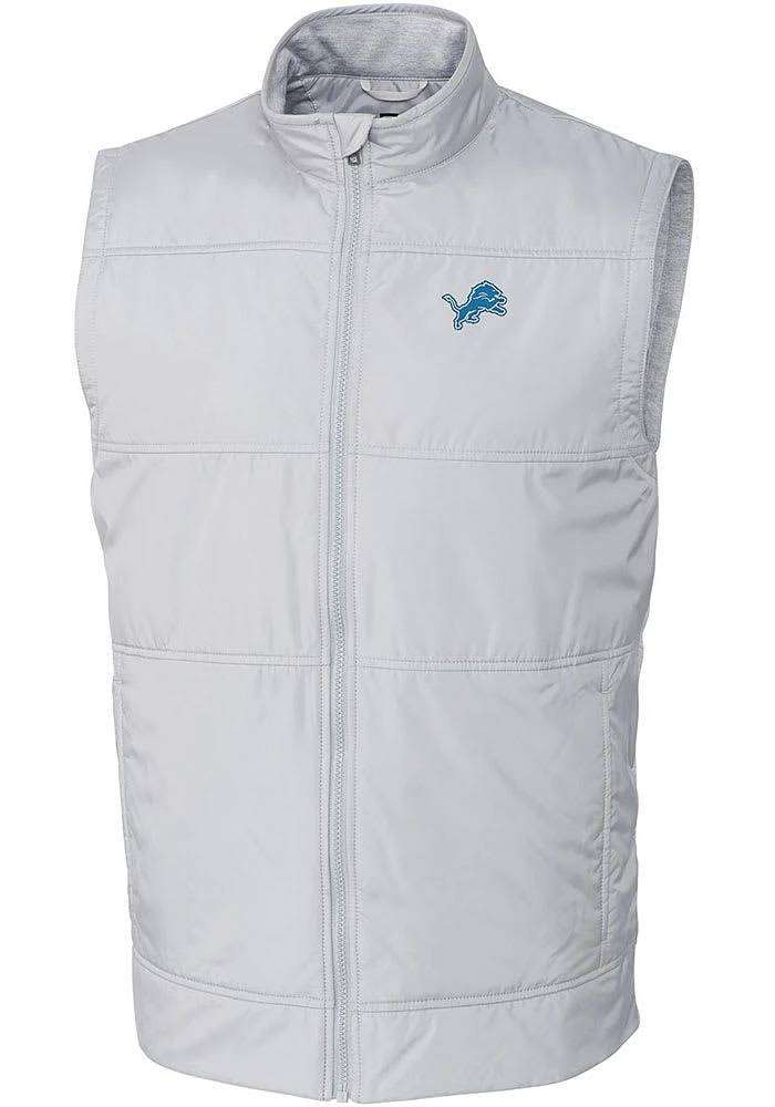 Cutter and Buck Detroit Lions Mens Grey Stealth Sleeveless Jacket