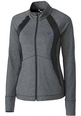 Cutter and Buck Villanova Wildcats Womens Charcoal Shoreline Colorblock Medium Weight Jacket