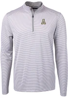 Cutter and Buck Appalachian State Mountaineers Mens Grey Virtue Eco Pique Big Tall Qtr Zip