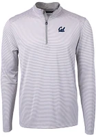 Cutter and Buck Cal Golden Bears Mens Grey Virtue Eco Pique Big Tall Qtr Zip