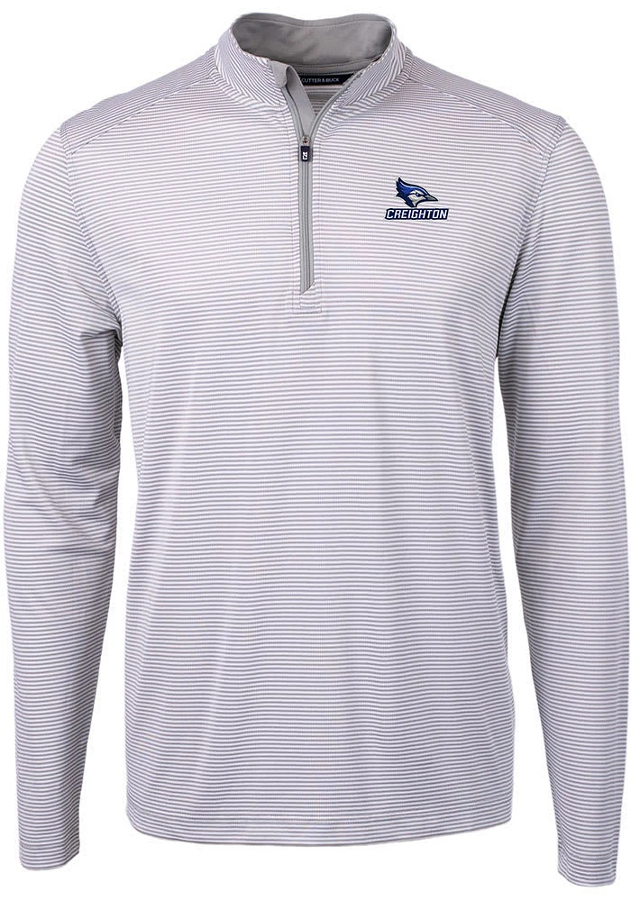 Cutter and Buck Creighton Bluejays Mens Virtue Eco Pique Big Tall Qtr Zip