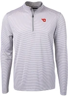 Cutter and Buck Dayton Flyers Mens Grey Virtue Eco Pique Big Tall 1/4 Zip Pullover