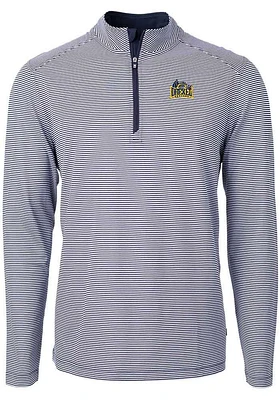 Cutter and Buck Drexel Dragons Mens Navy Blue Virtue Eco Pique Big Tall Qtr Zip