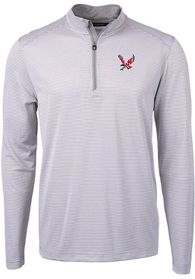 Cutter and Buck Eastern Washington Eagles Mens Grey Virtue Eco Pique Big Tall Qtr Zip