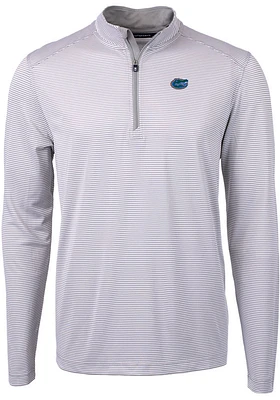 Cutter and Buck Florida Gators Mens Virtue Eco Pique Stripe Big Tall Qtr Zip