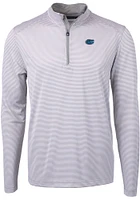 Cutter and Buck Florida Gators Mens Virtue Eco Pique Stripe Big Tall Qtr Zip