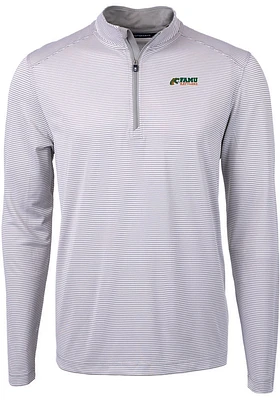 Cutter and Buck Florida A&M Rattlers Mens Grey Virtue Eco Pique Big Tall Qtr Zip