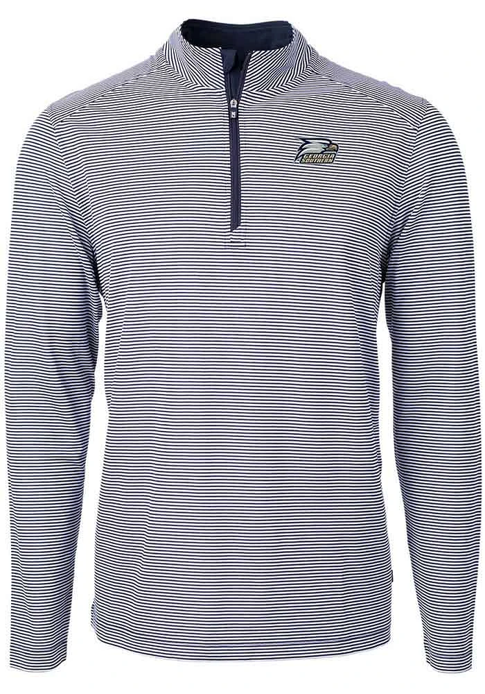 Cutter and Buck Georgia Southern Eagles Mens Navy Blue Virtue Eco Pique Big Tall Qtr Zip