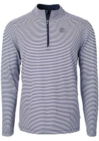 Cutter and Buck Georgetown Hoyas Mens Navy Blue Virtue Eco Pique Big Tall Qtr Zip