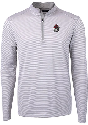 Cutter and Buck Georgia Bulldogs Mens Grey Virtue Eco Pique Big Tall Qtr Zip