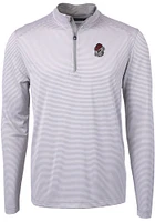 Cutter and Buck Georgia Bulldogs Mens Grey Virtue Eco Pique Big Tall Qtr Zip