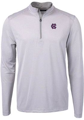 Cutter and Buck Holy Cross Crusaders Mens Grey Virtue Eco Pique Big Tall Qtr Zip