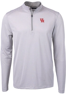 Cutter and Buck Houston Cougars Mens Grey Virtue Eco Pique Big Tall Qtr Zip