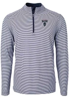 Cutter and Buck Howard Bison Mens Navy Blue Virtue Eco Pique Big Tall Qtr Zip