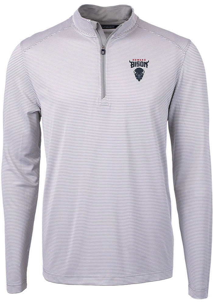 Cutter and Buck Howard Bison Mens Grey Virtue Eco Pique Big Tall Qtr Zip