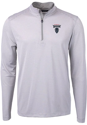 Cutter and Buck Howard Bison Mens Grey Virtue Eco Pique Big Tall Qtr Zip