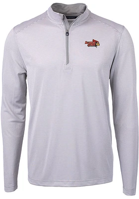 Cutter and Buck Illinois State Redbirds Mens Grey Virtue Eco Pique Big Tall Qtr Zip