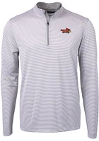 Cutter and Buck Illinois State Redbirds Mens Grey Virtue Eco Pique Big Tall Qtr Zip