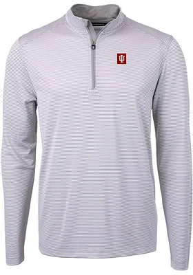 Cutter and Buck Indiana Hoosiers Mens Grey Virtue Eco Pique Big Tall Qtr Zip