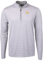 Cutter and Buck Iowa Hawkeyes Mens Grey Virtue Eco Pique Big Tall Qtr Zip