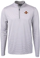 Cutter and Buck Iowa State Cyclones Mens Grey Virtue Eco Pique Big Tall Qtr Zip